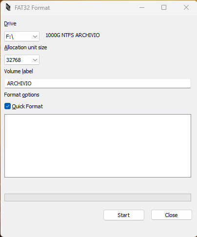 Formattare USB 64Gb in FAT32